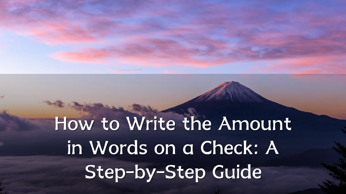 How to Write the Amount in Words on a Check: A Step-by-Step Guide