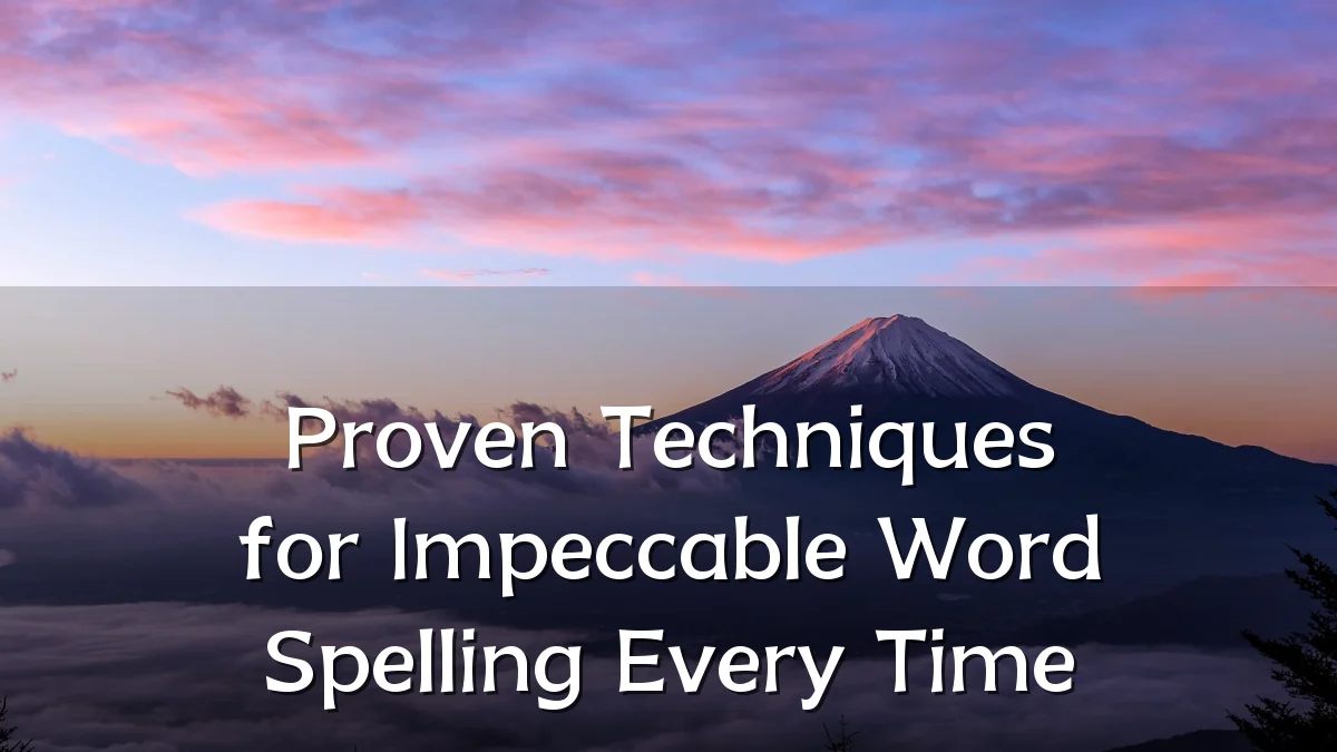 Proven Techniques for Impeccable Word Spelling Every Time