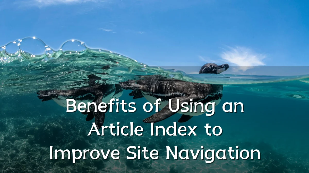 Benefits of Using an Article Index to Improve Site Navigation