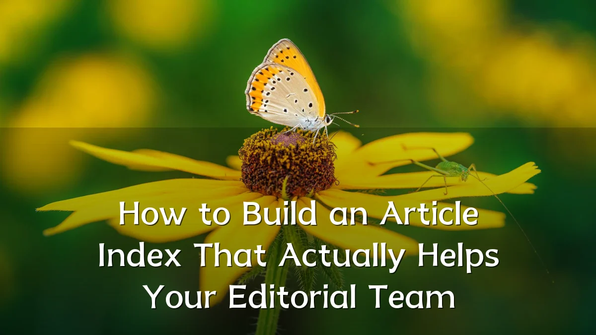 How to Build an Article Index That Actually Helps Your Editorial Team