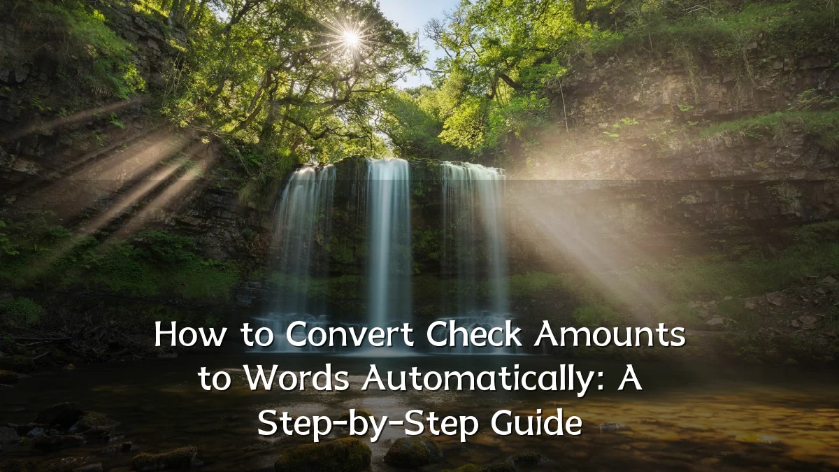 How to Convert Check Amounts to Words Automatically: A Step-by-Step Guide