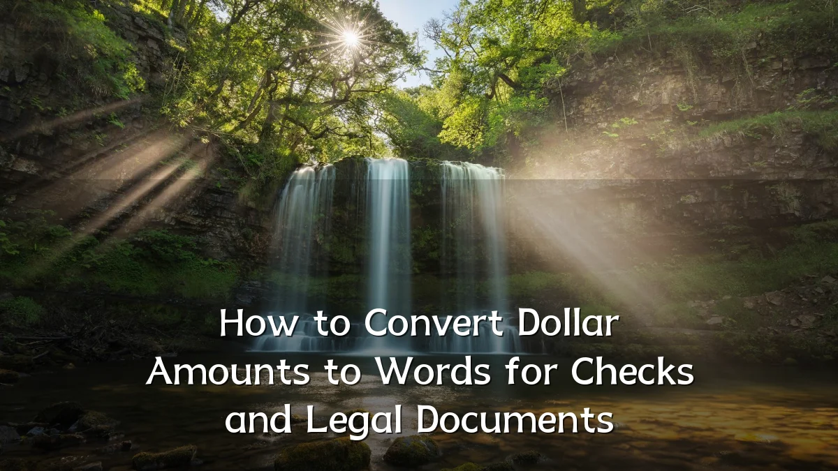 How to Convert Dollar Amounts to Words for Checks and Legal Documents