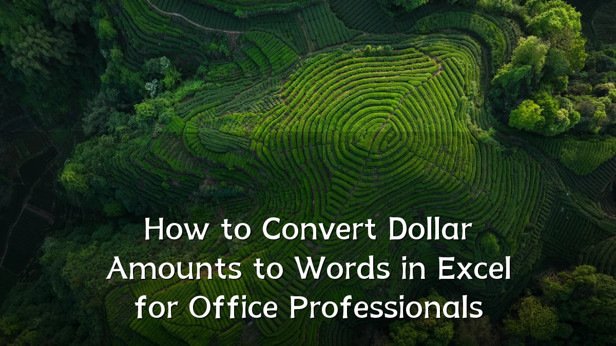 How to Convert Dollar Amounts to Words in Excel for Office Professionals