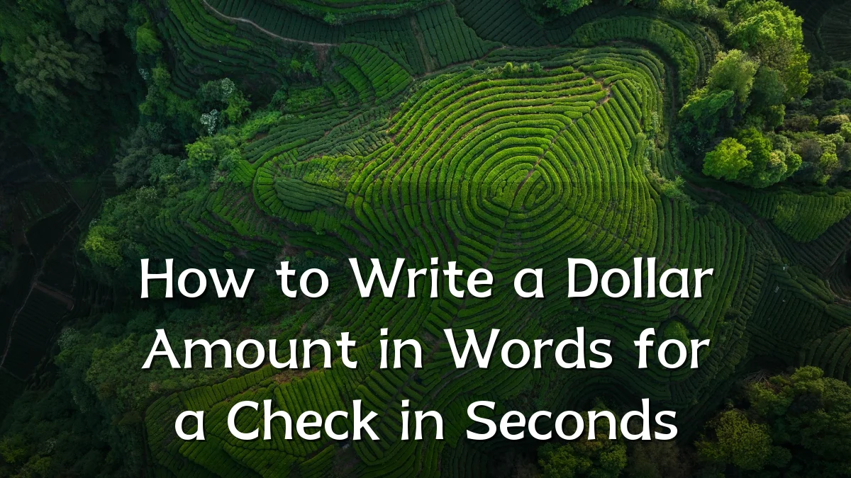 How to Write a Dollar Amount in Words for a Check in Seconds