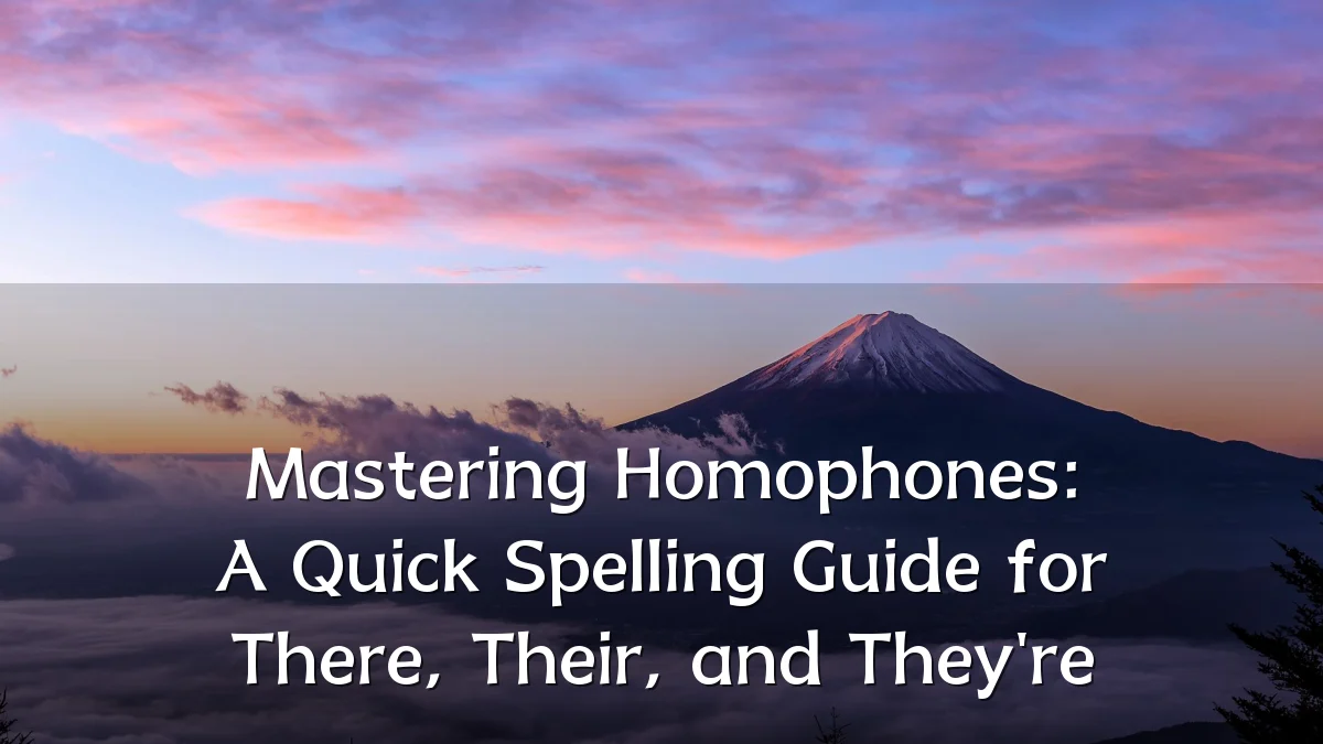 Mastering Homophones: A Quick Spelling Guide for There, Their, and They're