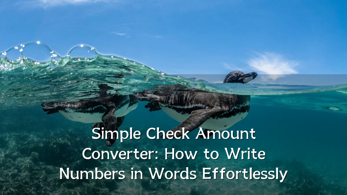 Simple Check Amount Converter: How to Write Numbers in Words Effortlessly